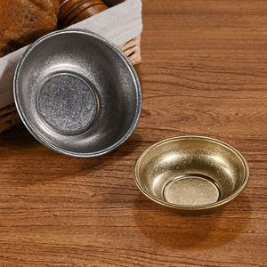 Retro 304 Stainless Steel Round Sauce Dish, <b>Small</b> Dipping Plate for Ketchup, Vinegar & Condiments - Product Image 1