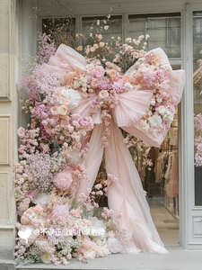 Fatto a mano bella maglia trasparente fiocco sovradimensionato creativo finestra appeso foto Art ornamenti per la laurea chiaro stile Chen - Product Image 4