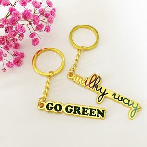 Custom Logo Name Metal Golden Key Finder Color Soft Enamel Key Chain With <b>Keyring</b> - Product Image 3
