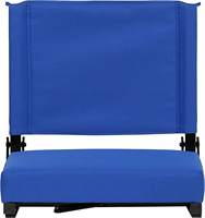 Chaise de stade pliable bleue légère, portable, confortable, écologique, durable, rembourrée en mousse, style gradin, en fer, type chaise lune