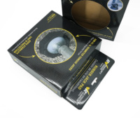 Caja de cartón colgante OEM negra mate con rejilla impresa, bajo MOQ para accesorios de hardware de almohadillas de enganche de lengüeta para RV