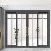 Porte coulissante en aluminium à rupture de pont thermique sur mesure, porte coulissante en verre trempé insonorisée pour balcon de villa, salon