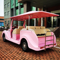 Bon prix, 3 rangées, 8 places, bus classique rose, voiture vintage, véhicule à énergie nouvelle, voiture de tourisme