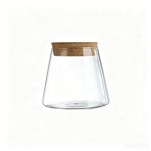 Terrarium en verre Art Déco vibrant et énergique pour bureau, vente en gros, petits vases en verre transparents pour plantes hydroponiques avec couvercle en liège pour la maison - Product Image 5