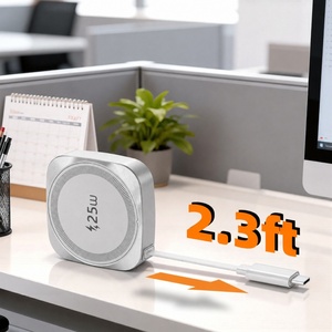 Chargeur sans fil magnétique de voyage Qi2.<span class=keywords><strong>2</strong></span> 25W avec <span class=keywords><strong>c</strong></span>âble <span class=keywords><strong>USB</strong></span>-<span class=keywords><strong>C</strong></span> rétractable de 70 cm, chargeur rapide pour iPhone 17/16 Samsung - Product Image 6