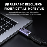 Dongle Aluminium Bi-Directional 8K 60Hz Male ke Mini DP Female untuk Laptop Monitor Proyektor, Adaptor DP ke Mini DP