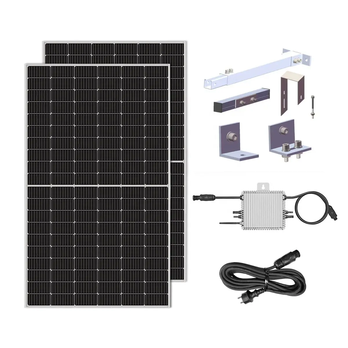 Kit solaire complet connecté au réseau certifié VDE 600W, système de balcon, centrale électrique pour l'allemagne