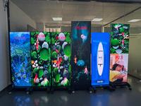 Pantalla LED a Todo Color para Interiores de 70 Pulgadas P2.3, Soporte de Pie para Carteles, Sistema de Control Novastar AD20, 600-850cd/sqm