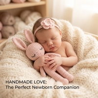 Jouet en Peluche au Crochet Fait Main Kawaii, Jouet Bébé Doux Tricoté, Animal Lapin en Crochet