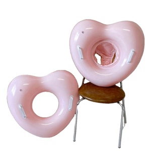 Heart-Shaped Glitter Swim Ring for Kids - <b>Inflatable</b> Pool Float with Handles & Seat, Pink & Fun - Product Image 3