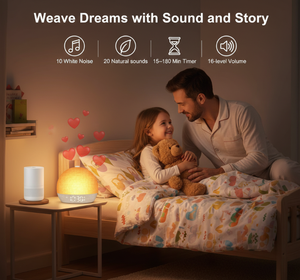 Réveil lumineux avec simulateur d'aube et machine à bruit blanc, veilleuse de chevet OEM - Product Image 3