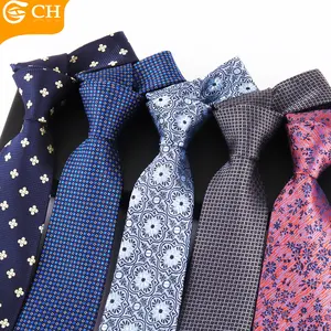 OEM ODM Hot Sale Various Styles Corbatas Custom Design Jacquard Woven Fabric Tie Business Dot Floral Polyester Neck Ties For Men