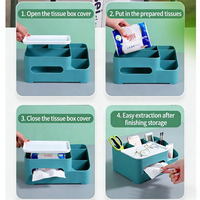 Boîte à mouchoirs multifonctionnelle en plastique de style nordique, organisateur de rangement multi-compartiments pour télécommandes et articles divers, décoration de la maison
