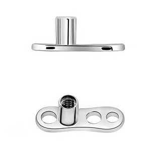 Anclaje de Titanio ASTM F136 con Rosca Interna y Tres Orificios para Piercing Corporal, Joyería al por Mayor, Micro Anclaje Dérmico - Product Image 5