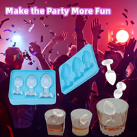 Moule à glaçons 3D en forme de plug anal pour whisky, jouets fantaisie en silicone pour congélateur DIY pour whisky, café, cocktail, fête