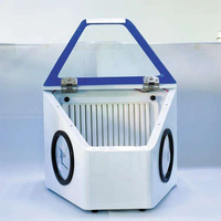 Armoire d'extraction de poussière dentaire portable avec lampe sans ombre, boîte à poussière sous vide pour le polissage en laboratoire, le sablage et la restauration métallique