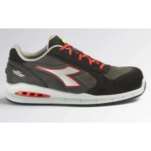 DIADORA UTILITY - 701.176221-C9034/44 <b>Waterproof</b> low-cut asphalt/silver/red safety <b>shoe</b> in suede italian leather S3 SRC - Product Image 1
