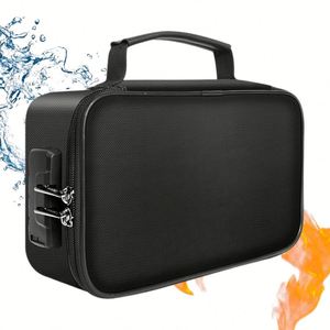 Bolsa de gel de sílice resistente al agua y al fuego, segura para el hogar, la oficina, organizador de almacenamiento de documentos con cerradura, color negro - Product Image 1