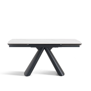 Mobili Moderni per Sala da Pranzo, Tavoli Allungabili <span class=keywords><strong>in</strong></span> Stile Nordico con Piano <span class=keywords><strong>in</strong></span> Ceramica Laminata 3MM su <span class=keywords><strong>Vetro</strong></span> <span class=keywords><strong>Temperato</strong></span> 8mm - Product Image 5
