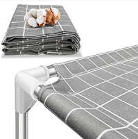 Vente en gros de lits pour animaux de compagnie en tissu à double couche avec cadre en fer rectangulaire moderne, durables, antidérapants, imperméables et ventilés