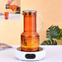 Carafe à eau en verre borosilicate haute résistance avec couvercle pour la maison, la table, la cuisine, le jus, l'eau froide et le thé