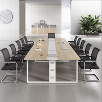 Table de négociation de formation rectangulaire d'entreprise en gros bureau grande table de conférence combinaison de chaise de bureau d'angle arrondi