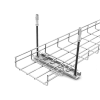 Bandeja de cable de malla de alambre galvanizado de tipo abierto para estaciones base de centros de datos, modelo 46,585, fabricante de puentes de cableado de red