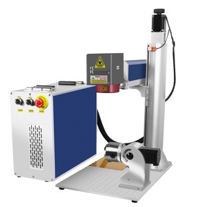 Machine de marquage laser à fibre JPT Mopa 100W 2.5D Ezcad3 Mopa M7 avec axe Z motorisé et axe rotatif pour gravure en relief profond sur métal - Product Image 2