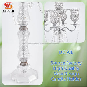 Support floral rectangulaire en acrylique pour bougeoirs en cluster, 5 bras, design miroir, 118 cm, pour centres de table de mariage - Product Image 2