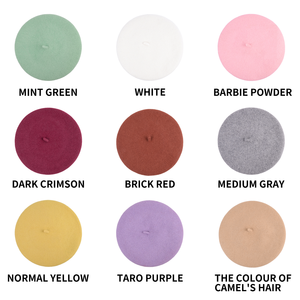 Sonbahar kış zarif deve yün kadın bere kapaklar OEM fransız tarzı düz Minimalist banliyö rahat düz renk yumuşak sıcak şapkalar - Product Image 2