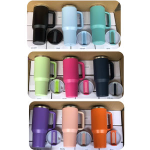 <span class=keywords><strong>Taza</strong></span> de vaso de viaje de 40Oz con recubrimiento en polvo de acero inoxidable mejorado con logotipo personalizado con asa 2,0 - Product Image 6