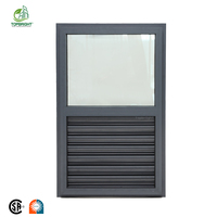 Topbright - Grille de fenêtre PTAC moderne en alliage d'aluminium à lamelles fixes horizontales en acier inoxydable pour hôtel américain, idéale pour le salon