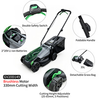 Cortadora de Césped Inalámbrica VERTAK 2*20V de 13 Pulgadas, Cortadora de Césped Manual con Batería, Desbrozadora