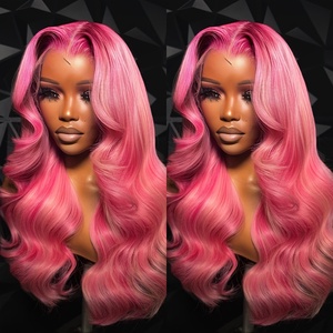 Perruques Lace Front Body Wave en Cheveux Humains Vierges Bruts Pré-Pluckées Rose Highlight Sans Colle pour Femme - Product Image 6