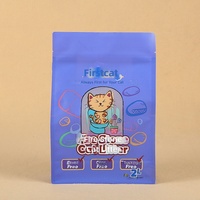 Sachets souples composites imprimés en couleur à trois couches, en stock pour la vente en gros, pour friandises pour animaux et aliments pour chats ; Modèle 132