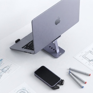 Dudukan Laptop Ergonomis Portabel dari Aluminium, 5 Tingkat Ketinggian yang Dapat Disesuaikan, Lipat, Pendingin untuk Laptop dan Tablet - Product Image 1
