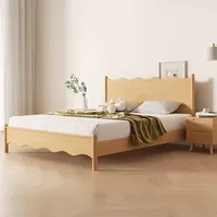 Cadre de lit de luxe en bois de chêne massif, design italien, revêtement en cuir inclinable, réglable, écologique et durable