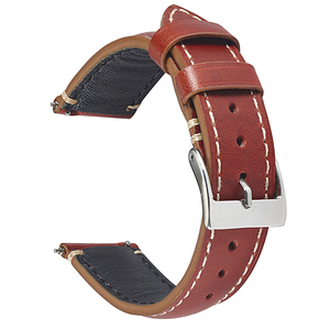 Correa de reloj de cuero liso personalizada, correa de cuero encerado italiano Vintage de 20mm y 22mm - Product Image 3