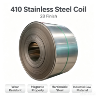 Bobine en acier inoxydable martensitique SUS410/12Cr13, finition 2B No.1, lames de coupe durcissables, pièces d'estampage résistantes à l'usure pour vannes, ASTM