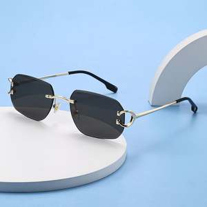 Gafas de Sol Cuadradas de Aleación Vintage 2025 con Logotipo Personalizado para Mujer, Gafas de Sol Poligonales sin Montura con Protección UV400 para Hombre - Product Image 2