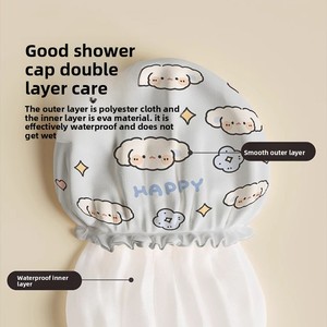 Bonnet de douche jetable doux et imperméable pour femme, double couche épaisse, résistant à l'humidité et aux vapeurs d'huile, pour usage domestique - Product Image 3