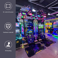 Máquina de disparos VR Awakening Metal con soporte en español, pantalla LED de 55 pulgadas, juego de realidad virtual de alta rentabilidad para salas de juego.