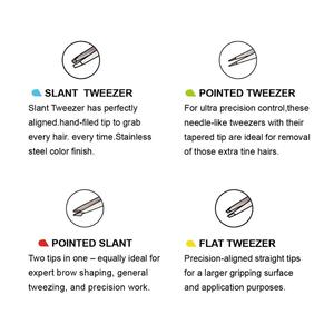Pinzas de Cejas de Acero Inoxidable Ecológicas y Duraderas con Punta Inclinada, Herramienta de Precisión para Suministro Global y Distribución al por Mayor - Product Image 5