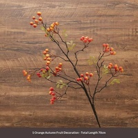 Bunga Buatan Busa PE Berkualitas Tinggi untuk Meja Ruang Tamu, Hiasan Buah Holly Merah, Bunga Dekoratif Buah-buahan Kaya Warna, Pewarnaan Tahunan