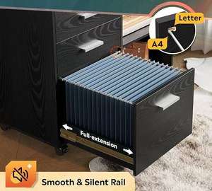 Le classeur horizontal en bois à tiroir de haute qualité avec étagères ouvertes convient à la décoration de bureau à domicile ou d'entreprise - Product Image 6