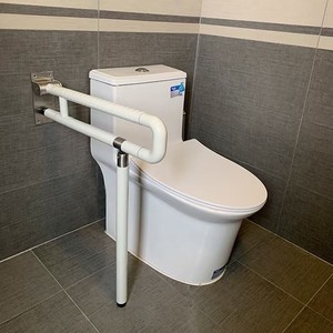Barre d'appui murale pliable pour toilettes, capacité de charge 300 kg, acier inoxydable brossé, design moderne et simple, barre de sécurité pour salle de bain - Product Image 2