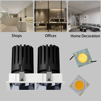Spot encastré LED architectural anti-éblouissement, dimmable, double tête, orientable, à haute performance CRI