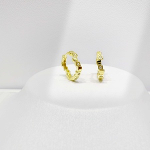 custom plata 925 sterling silver <b>Bow</b> knot Hoop earring Everyday Wear cute classic cheap 14k gold plated western fashion earrings - Product Image 2