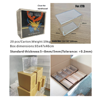 Boîte de présentation en acrylique personnalisée JIHONG pour cartes Pokémon ETB avec couvercles magnétiques, boîtes à cartes à jouer en acrylique