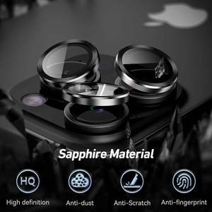 Tempered Glass Lens <b>Protectors</b> for IPhone 17/16/15/14 ProMax HD Clear Protective Films Cover Alignment Kit Metal Individual Ring - Product Image 2